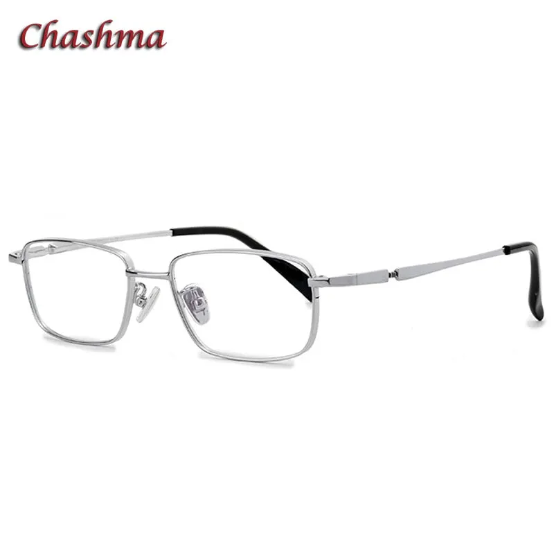 Chashma Ochki Unisex Full Rim Small Square Titanium Eyeglasses 85927