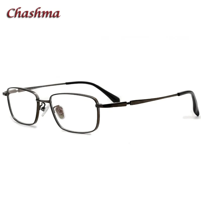 Chashma Ochki Unisex Full Rim Small Square Titanium Eyeglasses 85927
