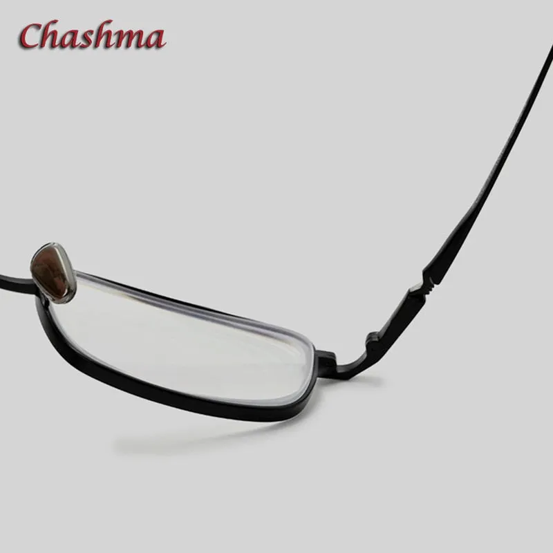 Chashma Ochki Unisex Full Rim Small Square Titanium Eyeglasses 85927