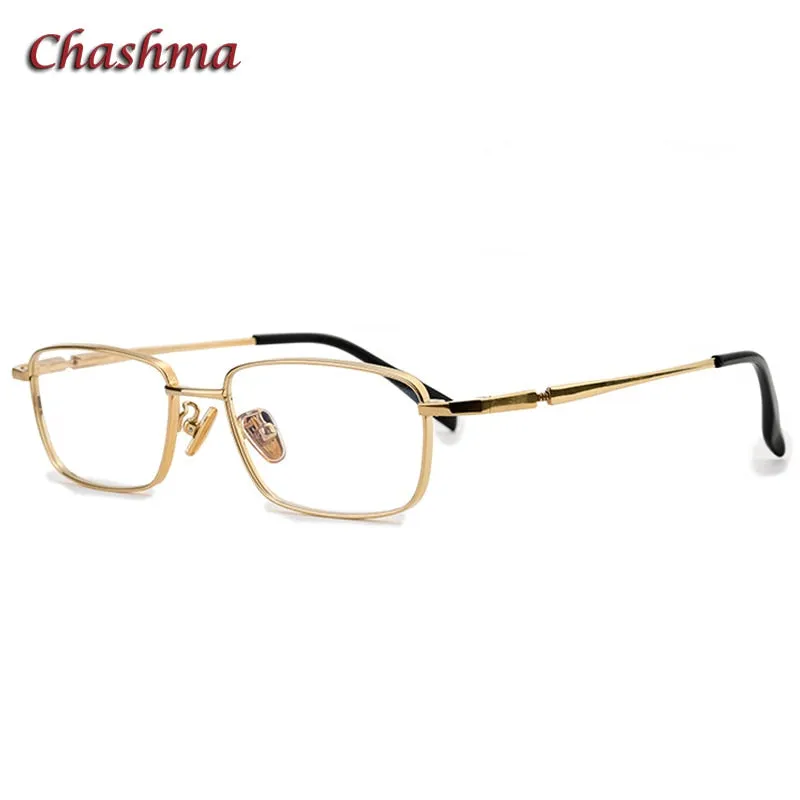 Chashma Ochki Unisex Full Rim Small Square Titanium Eyeglasses 85927