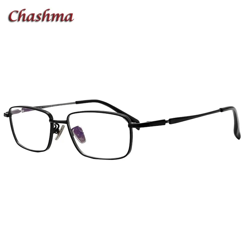 Chashma Ochki Unisex Full Rim Small Square Titanium Eyeglasses 85927