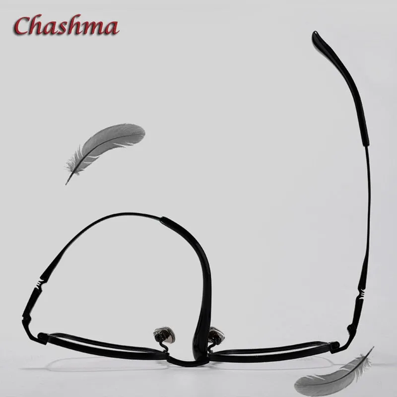 Chashma Ochki Unisex Full Rim Small Square Titanium Eyeglasses 85927