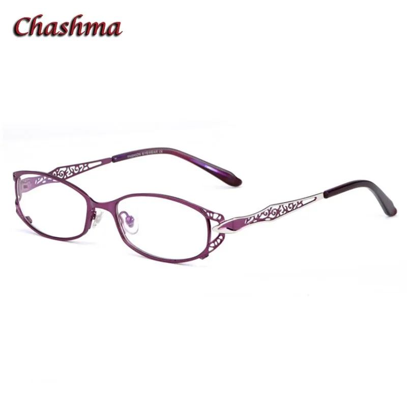 Chashma Ochki Women's Full Rim Oval Rectangle Stainless Steel Eyeglasses 8982