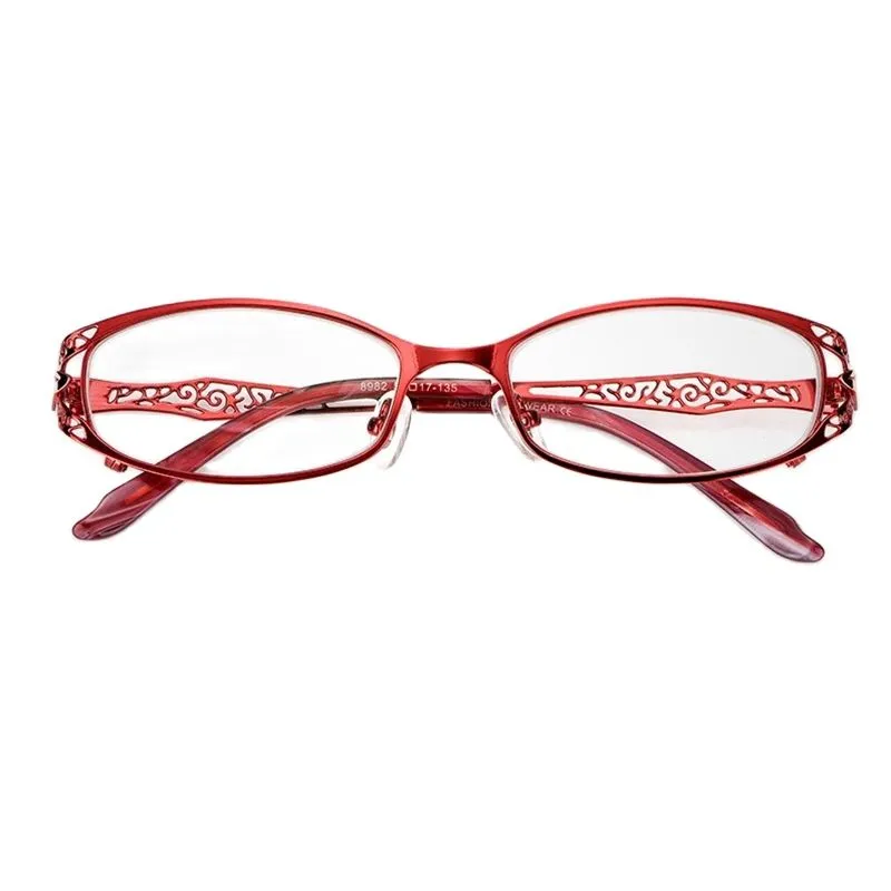 Chashma Ochki Women's Full Rim Oval Rectangle Stainless Steel Eyeglasses 8982
