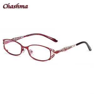 Chashma Ochki Women's Full Rim Oval Rectangle Stainless Steel Eyeglasses 8982
