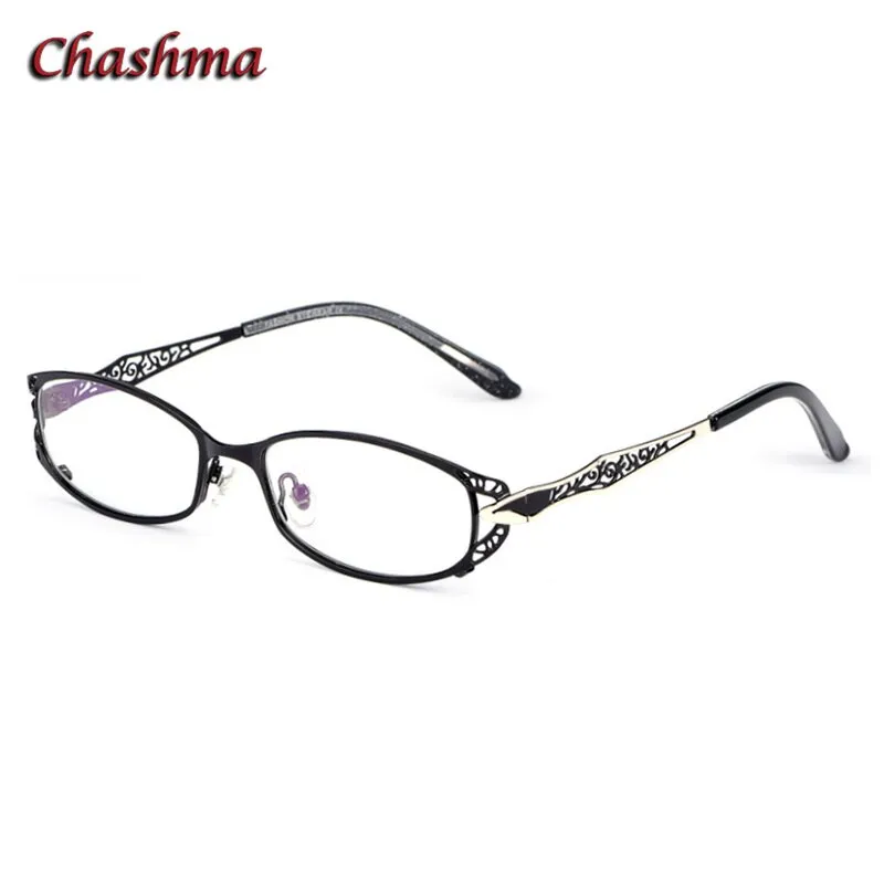 Chashma Ochki Women's Full Rim Oval Rectangle Stainless Steel Eyeglasses 8982