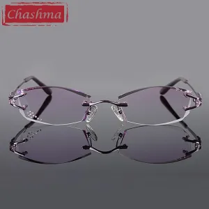 Chashma Ochki Women's Rimless Square Titanium Eyeglasses 10066028