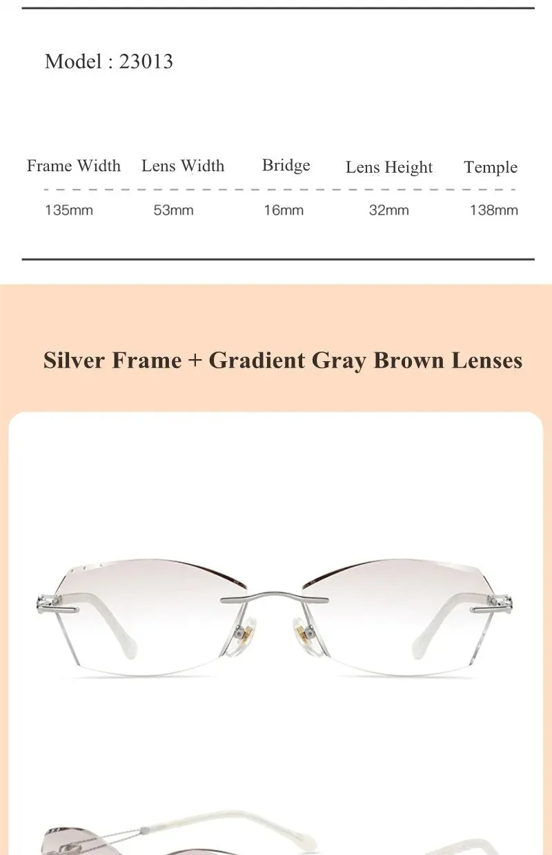 Chashma Ochki Women's Rimless Square Titanium Eyeglasses 2313