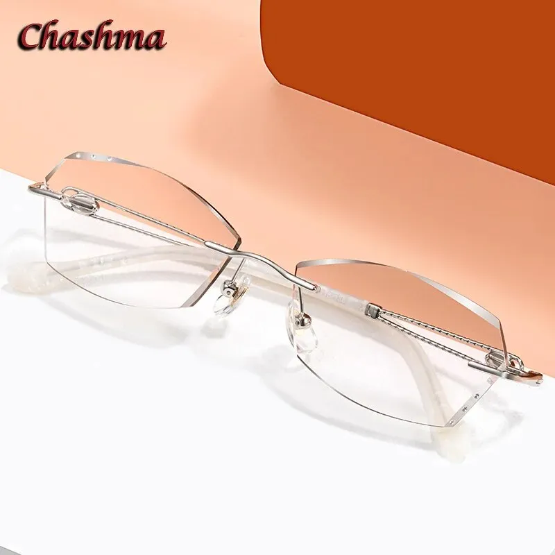 Chashma Ochki Women's Rimless Square Titanium Eyeglasses 2313