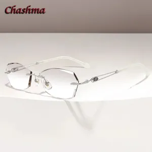 Chashma Ochki Women's Rimless Square Titanium Eyeglasses 2313