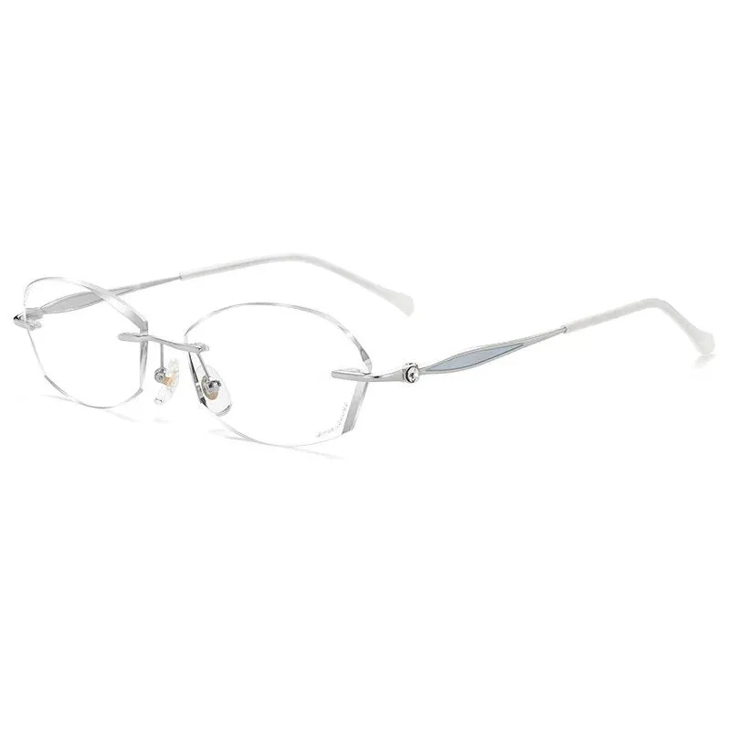 Chashma Ochki Women's Rimless Square Titanium Eyeglasses 2313