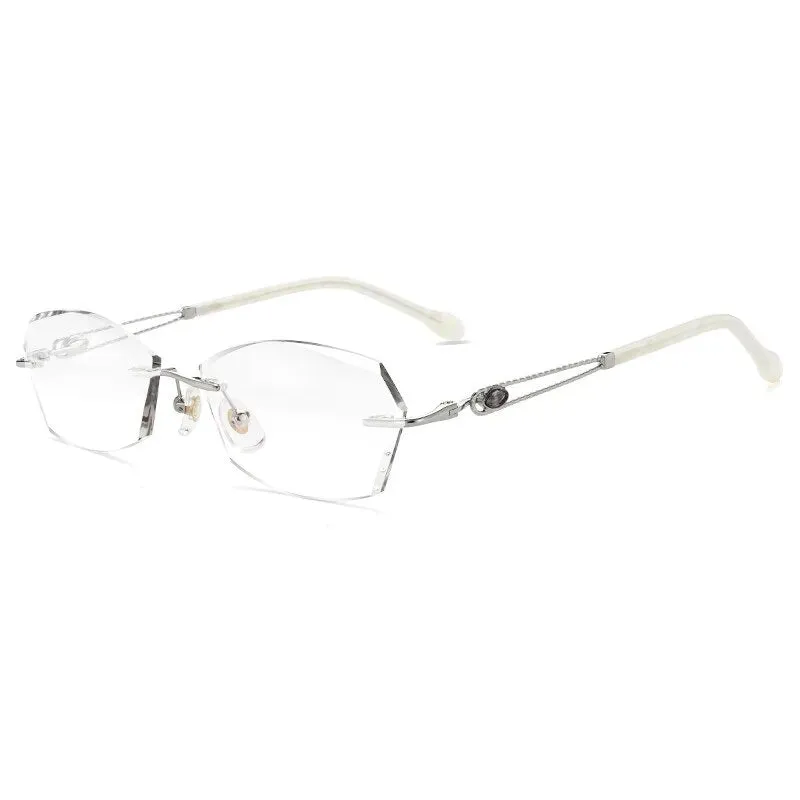 Chashma Ochki Women's Rimless Square Titanium Eyeglasses 2313