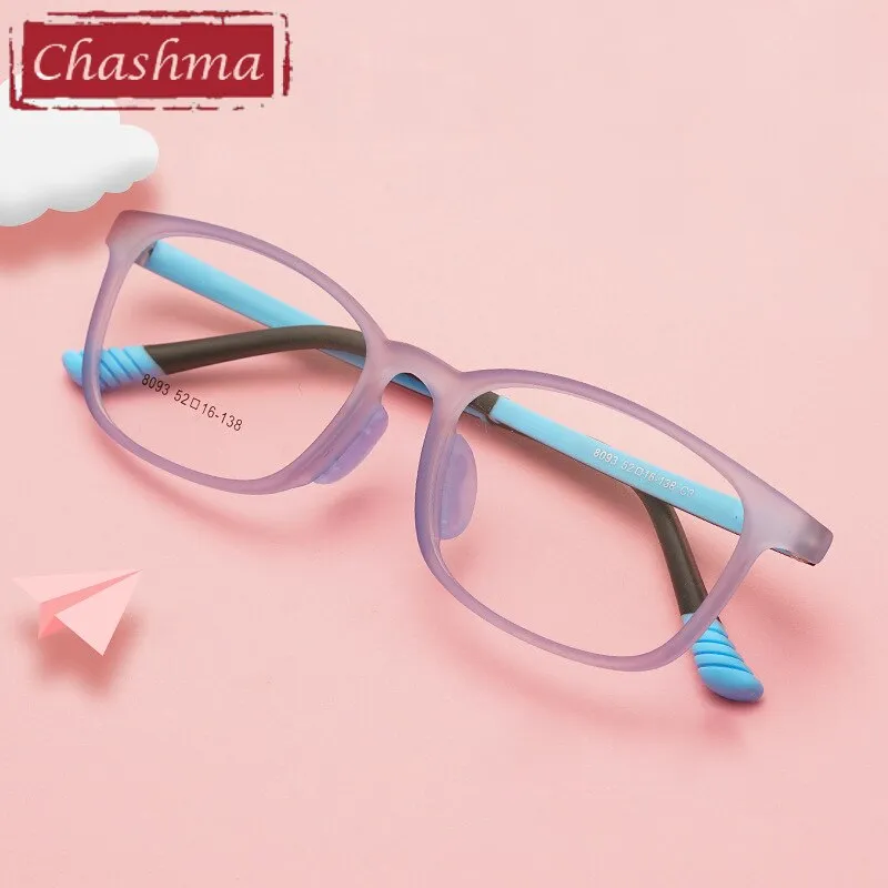 Chashma Ottica Children's Unisex Full Rim Square Tr 90 Titanium Eyeglasses 8093