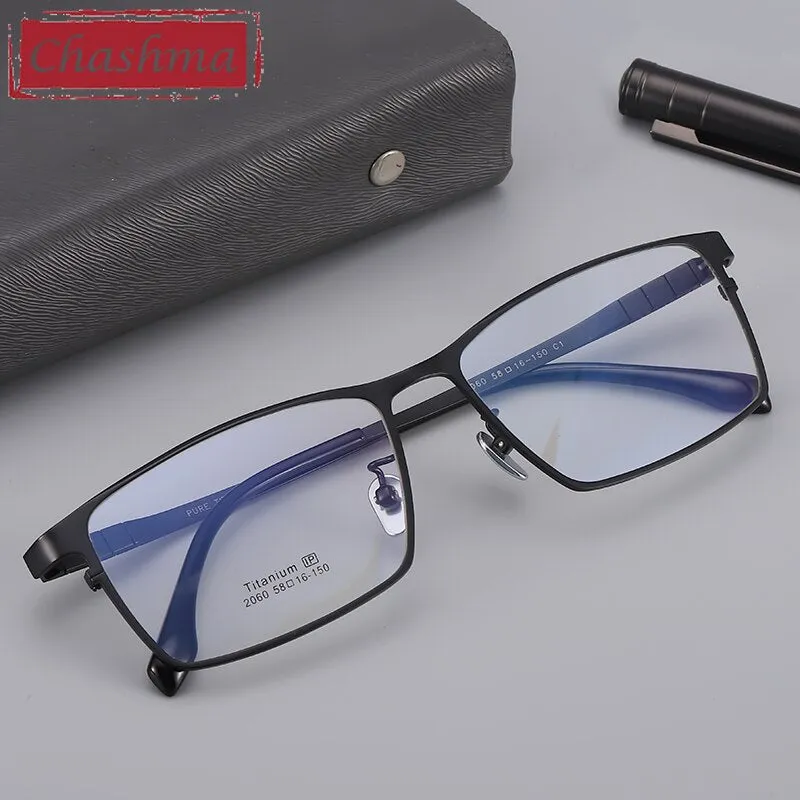 Chashma Ottica Men's Full Rim Oversized Square Titanium Eyeglasses 2060