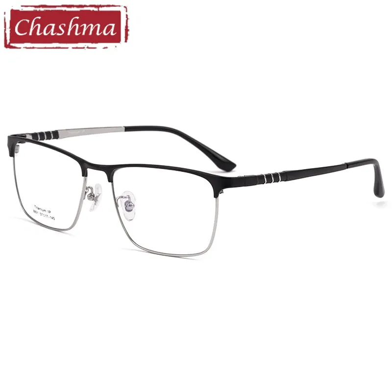 Chashma Ottica Men's Full Rim Square Titanium Eyeglasses 8801