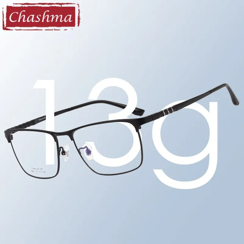 Chashma Ottica Men's Full Rim Square Titanium Eyeglasses 8801