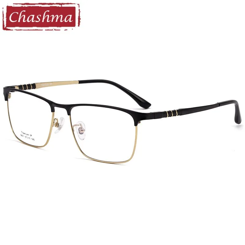 Chashma Ottica Men's Full Rim Square Titanium Eyeglasses 8801