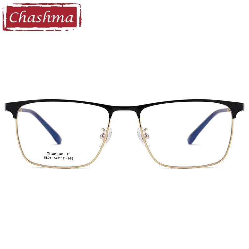 Chashma Ottica Men's Full Rim Square Titanium Eyeglasses 8801
