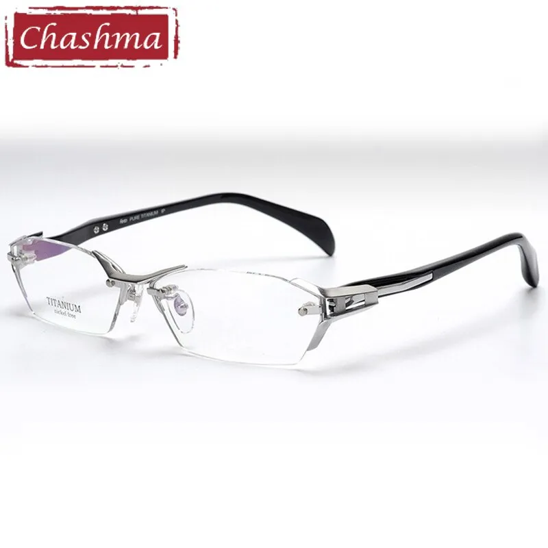 Chashma Ottica Men's Rimless Irregular Rectangle Eyeglasses 1141