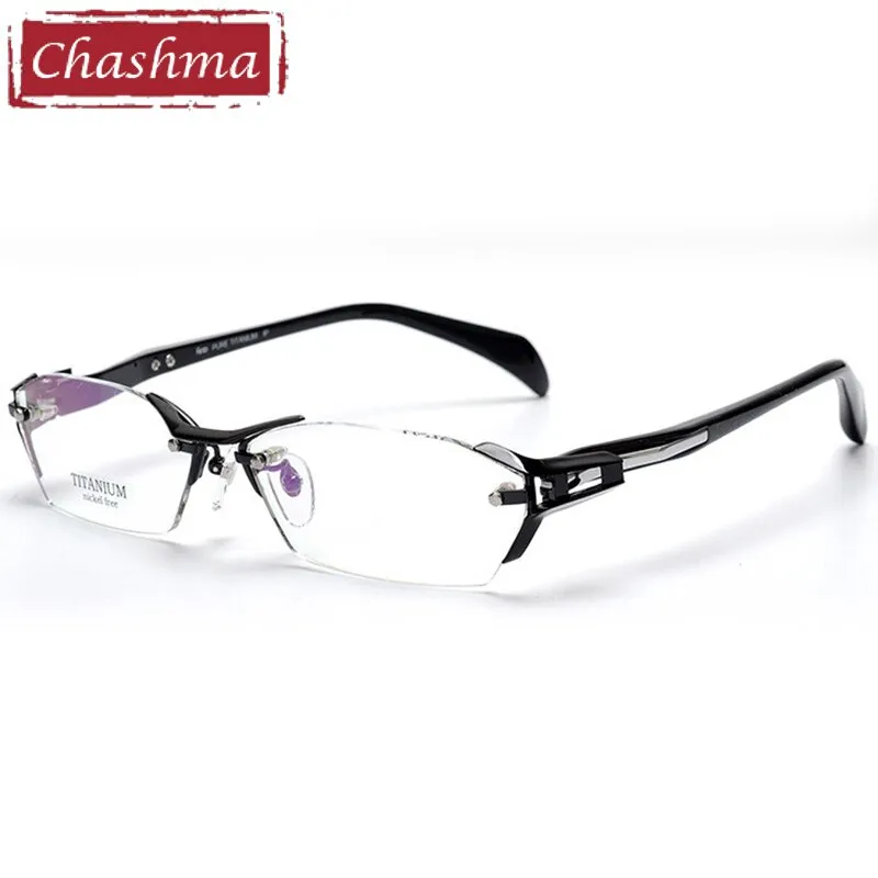 Chashma Ottica Men's Rimless Irregular Rectangle Eyeglasses 1141
