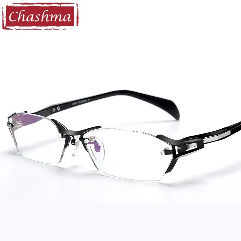Chashma Ottica Men's Rimless Irregular Rectangle Eyeglasses 1141
