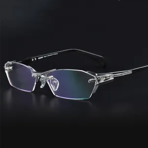 Chashma Ottica Men's Rimless Irregular Rectangle Eyeglasses 1141