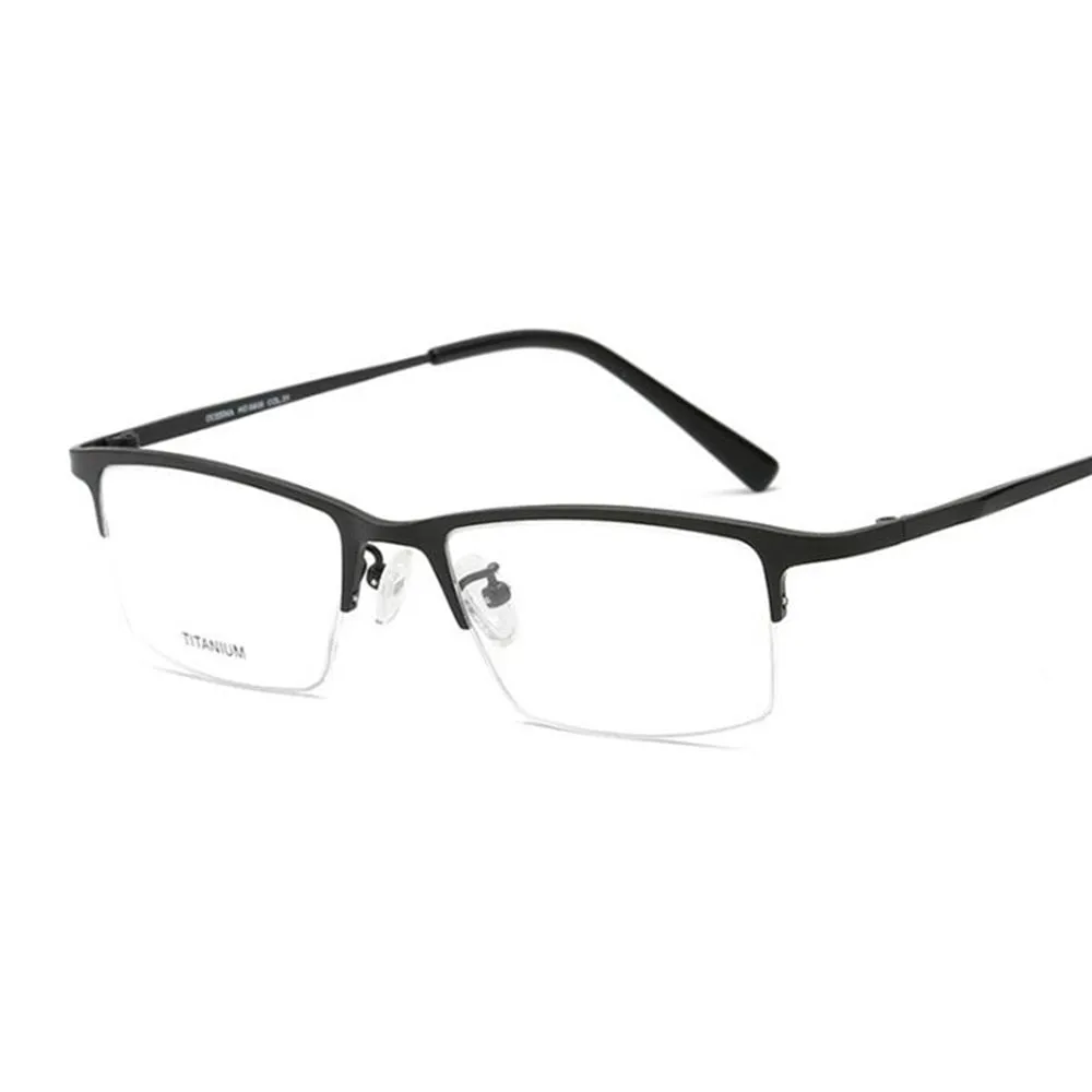 Chashma Ottica Men's Semi Rim Rectangle Square Titanium Eyeglasses T8906s