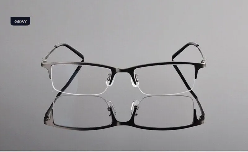 Chashma Ottica Men's Semi Rim Rectangle Square Titanium Eyeglasses T8906s