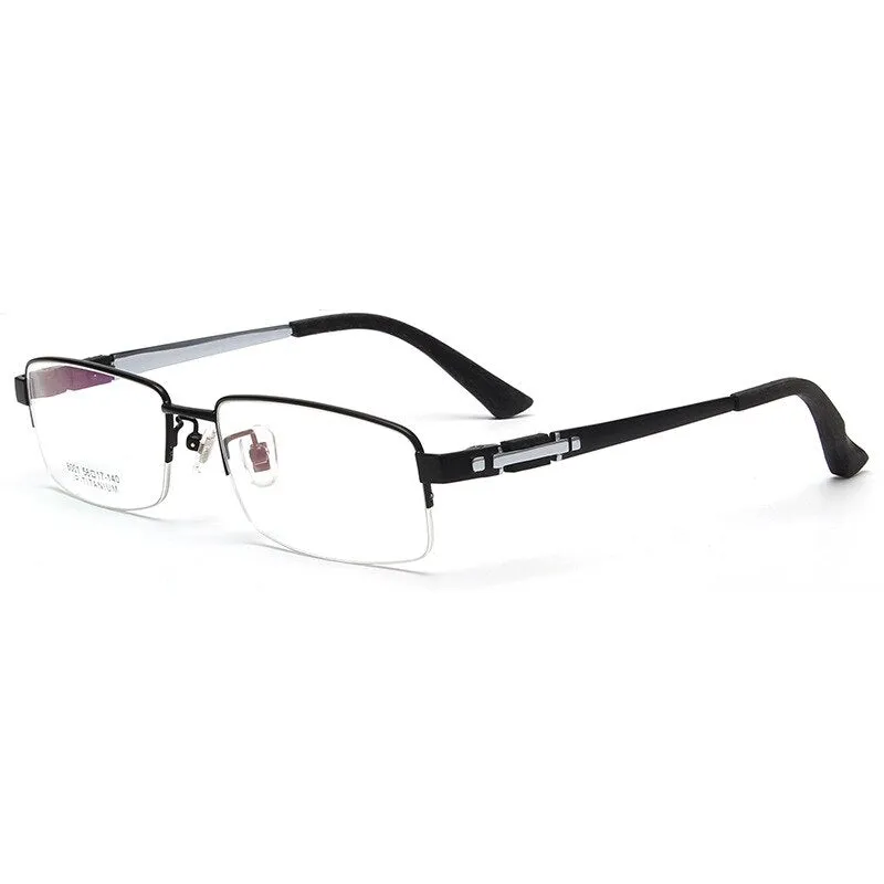 Chashma Ottica Men's Semi Rim Rectangle Titanium Eyeglasses 8001