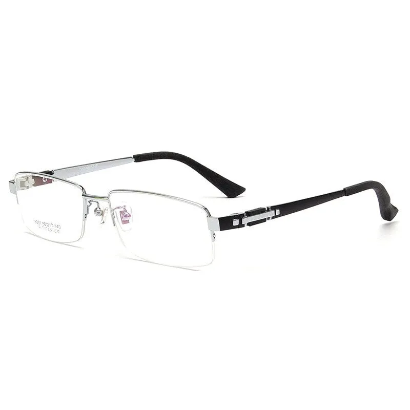 Chashma Ottica Men's Semi Rim Rectangle Titanium Eyeglasses 8001