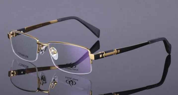 Chashma Ottica Men's Semi Rim Rectangle Titanium Eyeglasses 8001