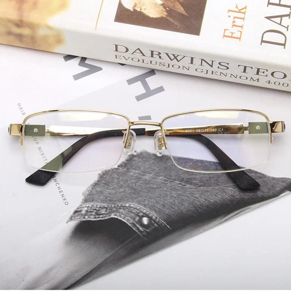 Chashma Ottica Men's Semi Rim Rectangle Titanium Eyeglasses 8001