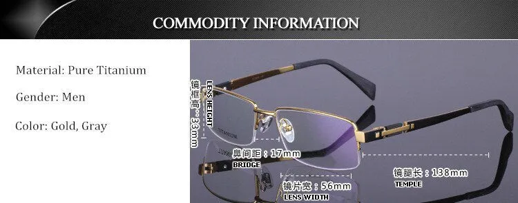 Chashma Ottica Men's Semi Rim Rectangle Titanium Eyeglasses 8001