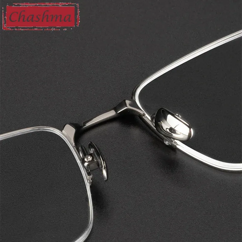 Chashma Ottica Men's Semi Rim Square Titanium Eyeglasses 3812