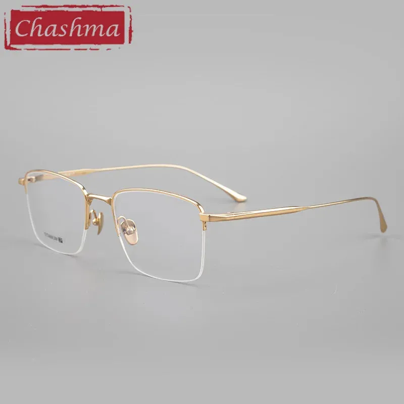 Chashma Ottica Men's Semi Rim Square Titanium Eyeglasses 3812