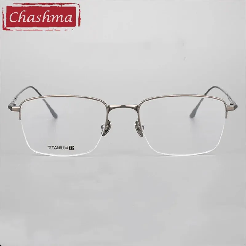 Chashma Ottica Men's Semi Rim Square Titanium Eyeglasses 3812