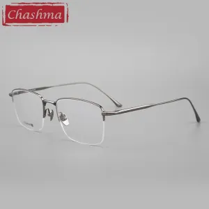 Chashma Ottica Men's Semi Rim Square Titanium Eyeglasses 3812