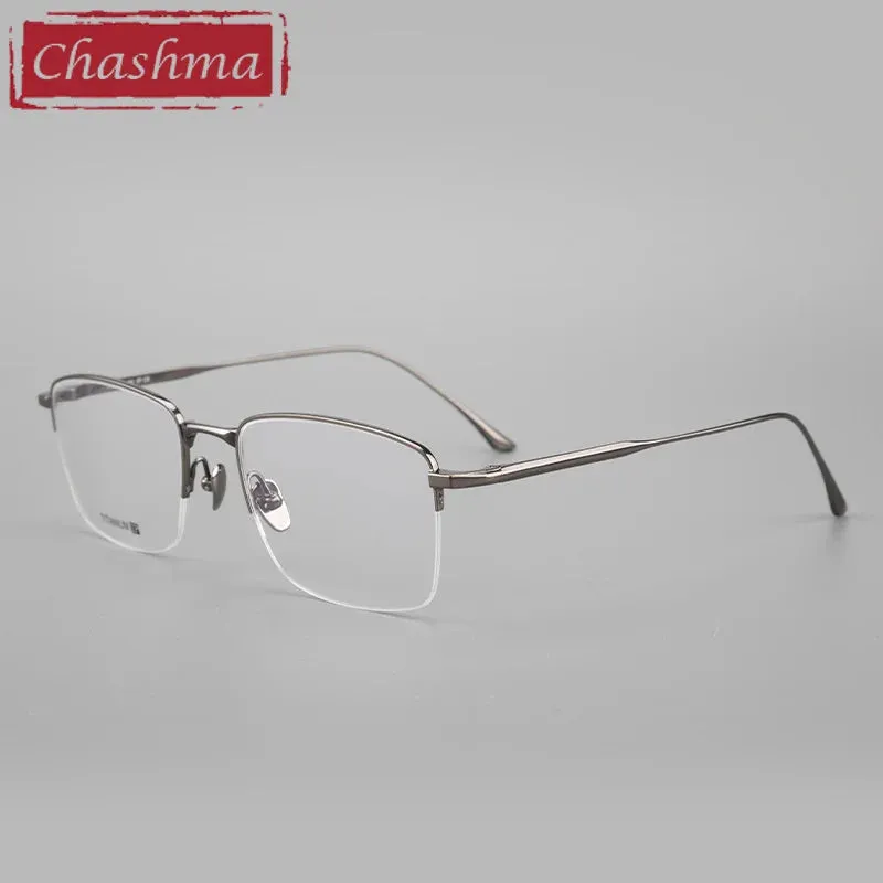 Chashma Ottica Men's Semi Rim Square Titanium Eyeglasses 3812
