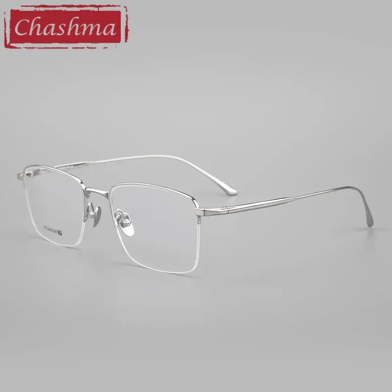 Chashma Ottica Men's Semi Rim Square Titanium Eyeglasses 3812