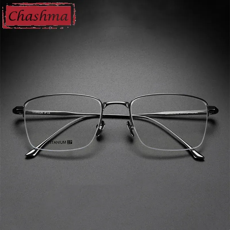 Chashma Ottica Men's Semi Rim Square Titanium Eyeglasses 3812