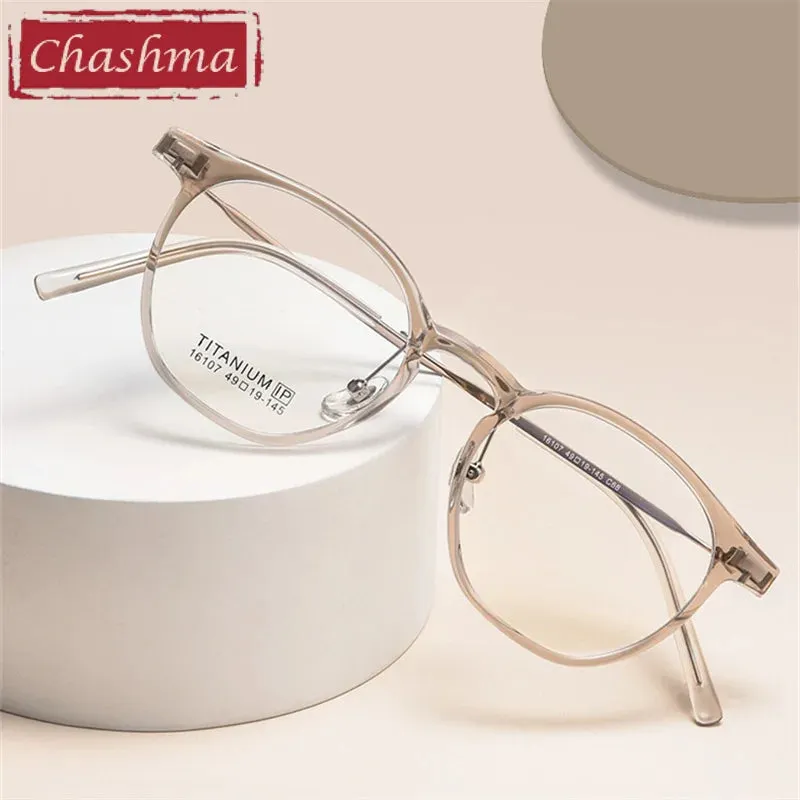 Chashma Ottica Unisex Full Rim Round Tr 90 Titanium Eyeglasses 16017