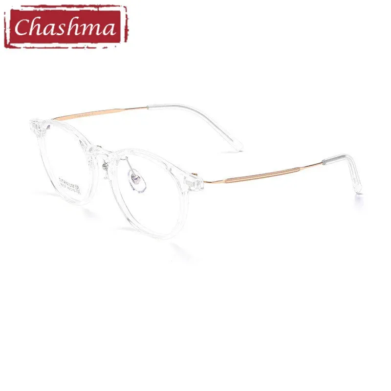 Chashma Ottica Unisex Full Rim Round Tr 90 Titanium Eyeglasses 16017
