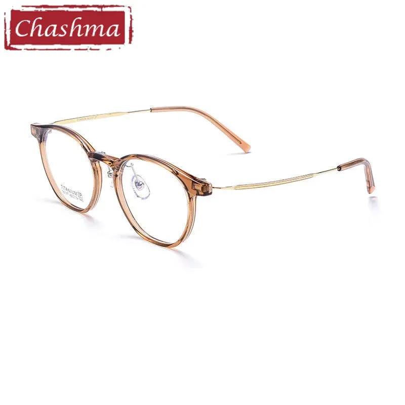 Chashma Ottica Unisex Full Rim Round Tr 90 Titanium Eyeglasses 16017