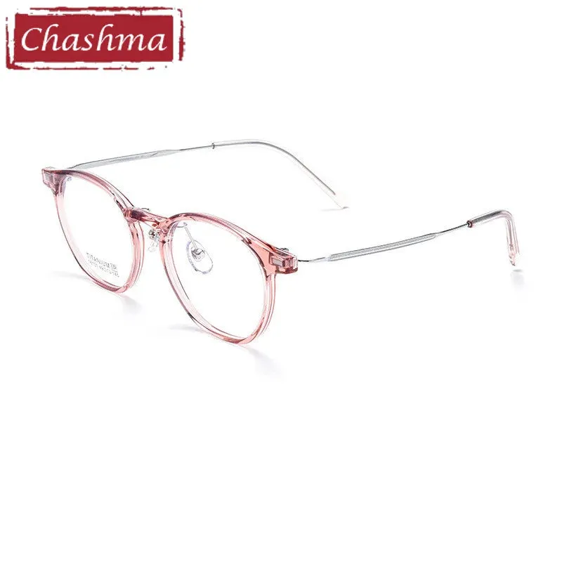 Chashma Ottica Unisex Full Rim Round Tr 90 Titanium Eyeglasses 16017