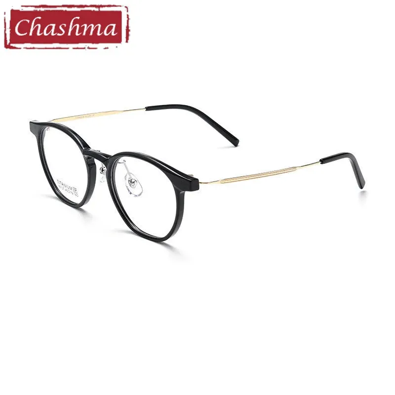 Chashma Ottica Unisex Full Rim Round Tr 90 Titanium Eyeglasses 16017