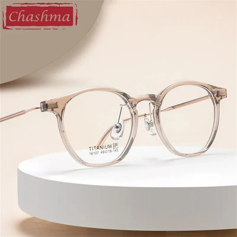 Chashma Ottica Unisex Full Rim Round Tr 90 Titanium Eyeglasses 16017