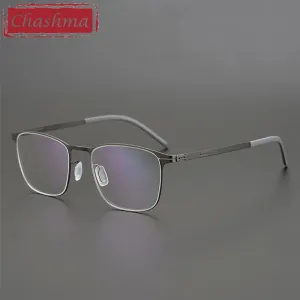 Chashma Ottica Unisex Full Rim Square Titanium Eyeglasses 401