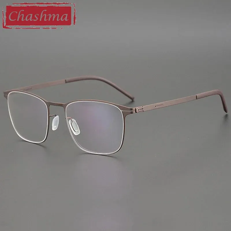 Chashma Ottica Unisex Full Rim Square Titanium Eyeglasses 401