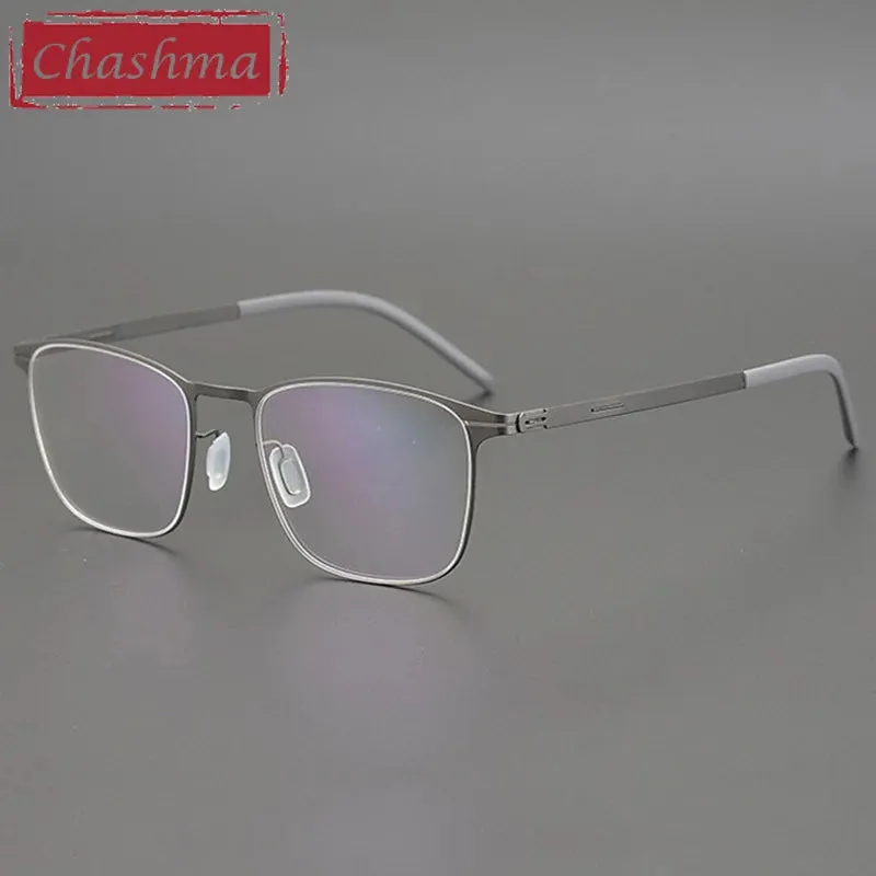 Chashma Ottica Unisex Full Rim Square Titanium Eyeglasses 401