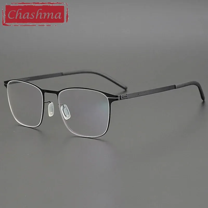Chashma Ottica Unisex Full Rim Square Titanium Eyeglasses 401
